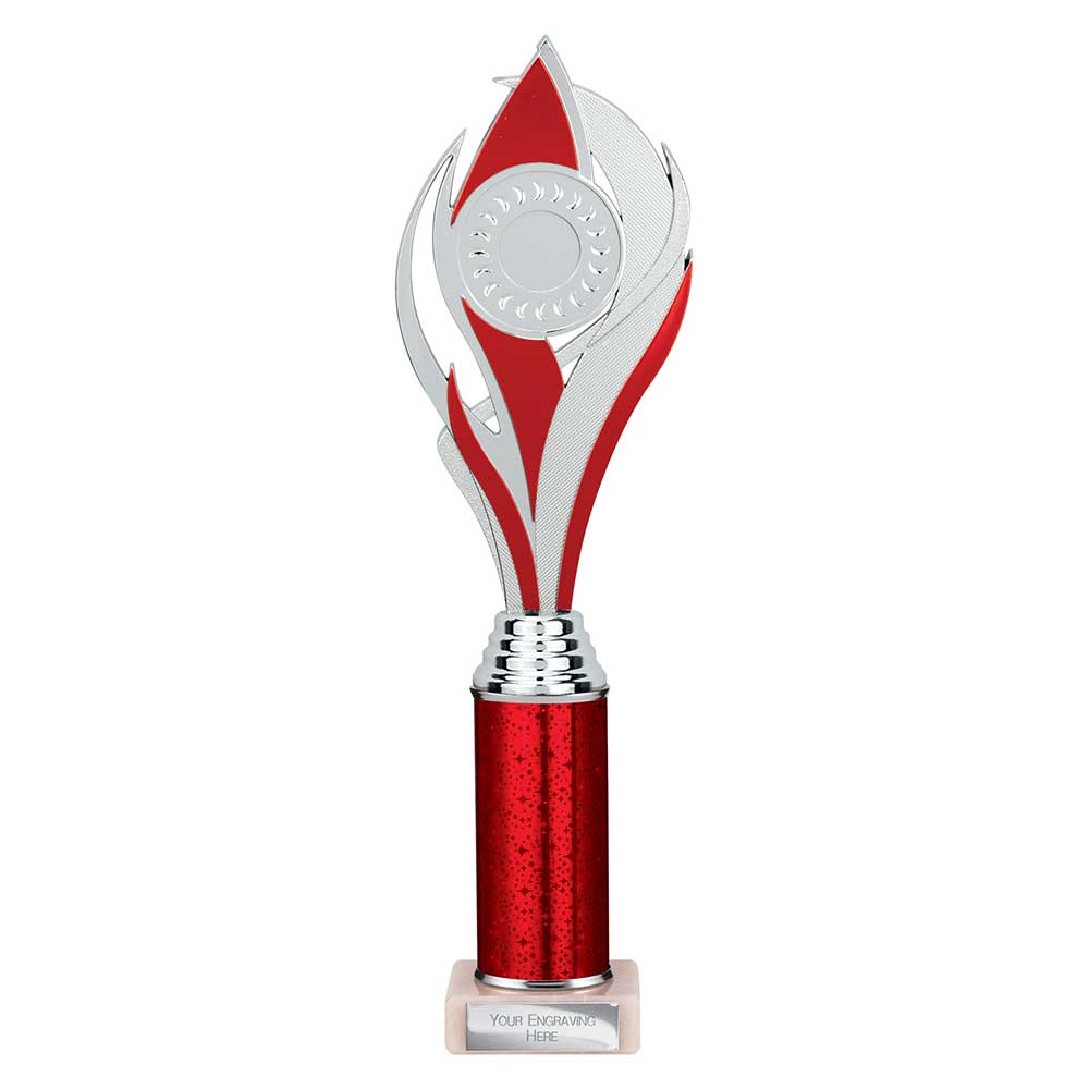Volcano Red & Silver Tube Trophy