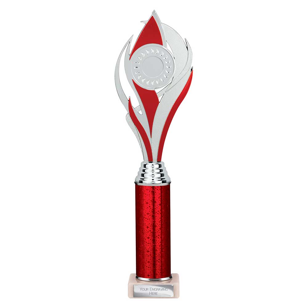 Volcano Red & Silver Tube Trophy