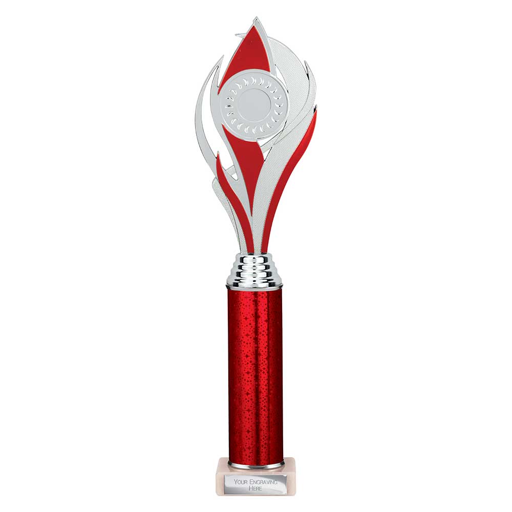 Volcano Red & Silver Tube Trophy
