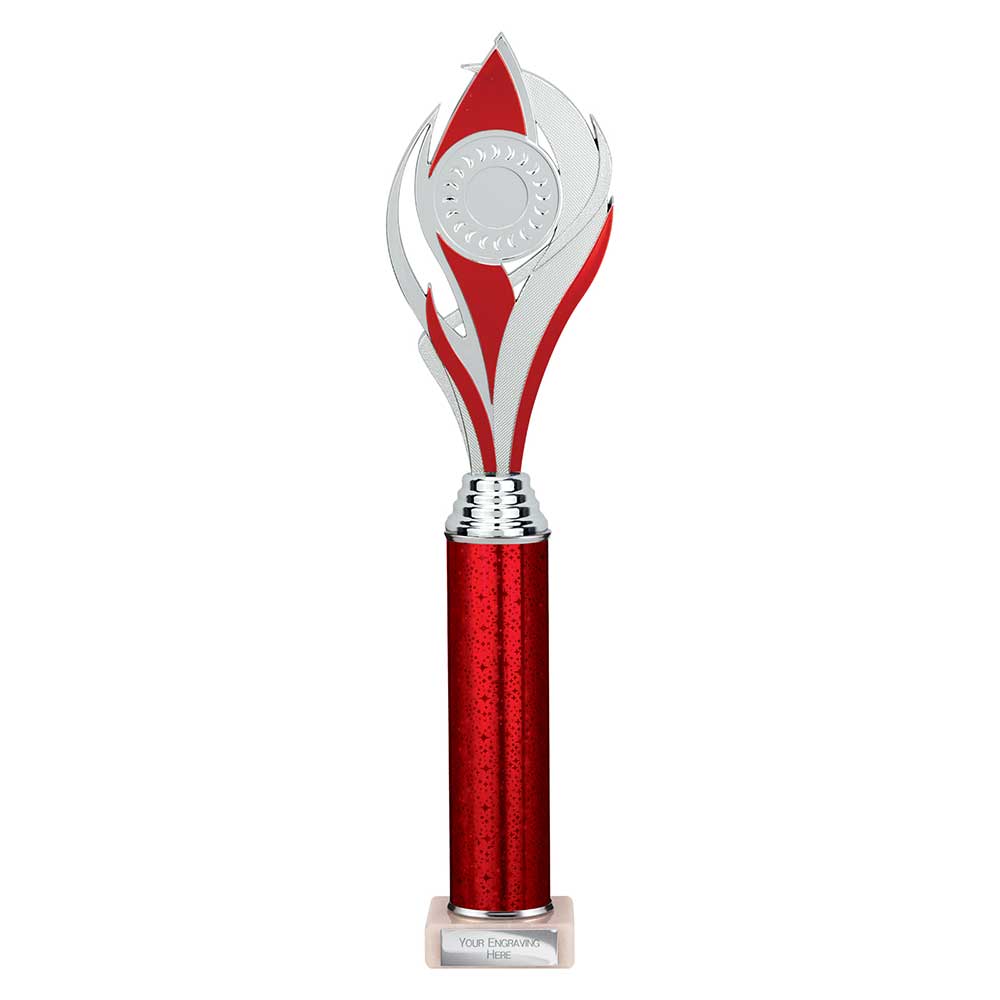 Volcano Red & Silver Tube Trophy