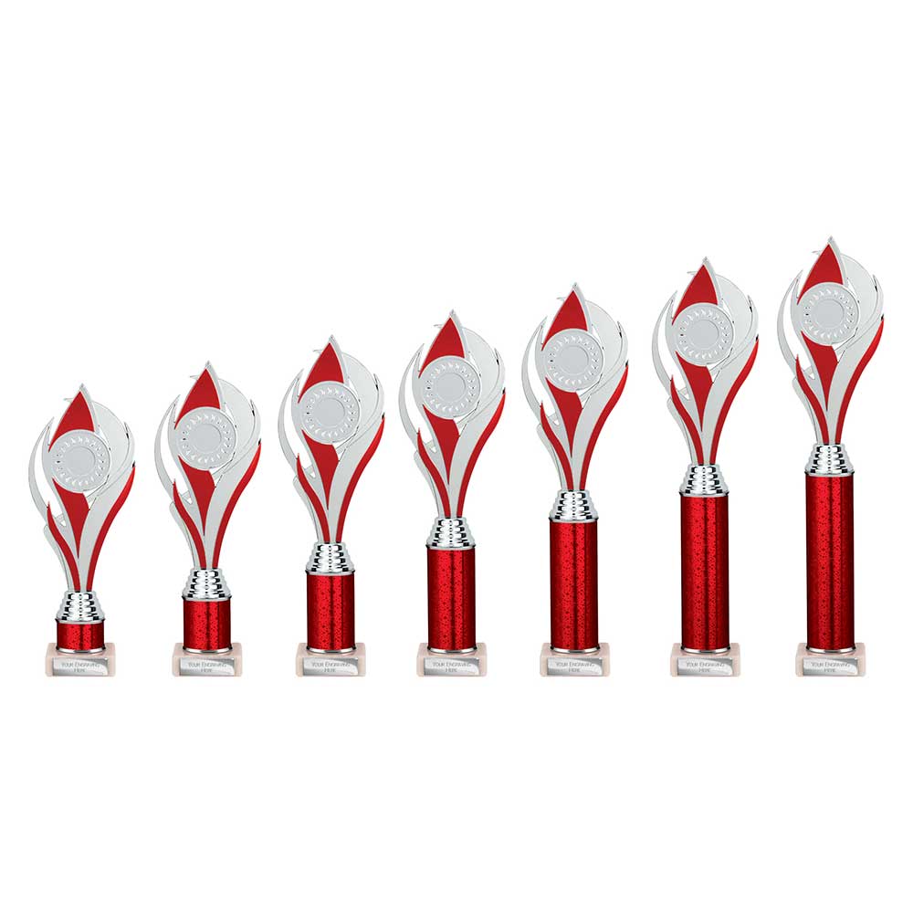 Volcano Red & Silver Tube Trophy