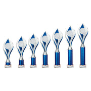 Volcano Blue & Silver Tube Trophy