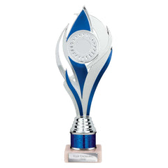 Volcano Blue & Silver Tube Trophy