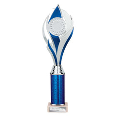 Volcano Blue & Silver Tube Trophy