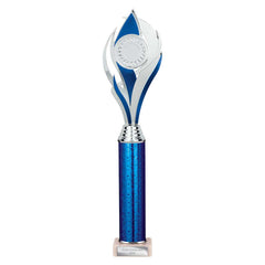 Volcano Blue & Silver Tube Trophy