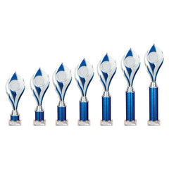 Volcano Blue & Silver Tube Trophy