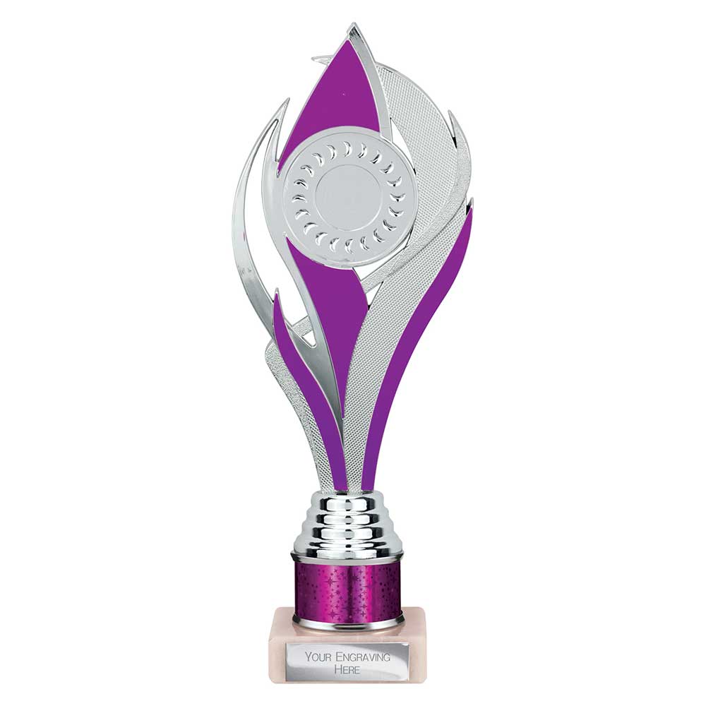 Volcano Purple & Silver Tube Trophy