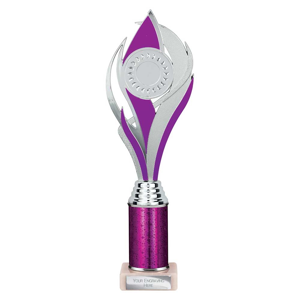 Volcano Purple & Silver Tube Trophy