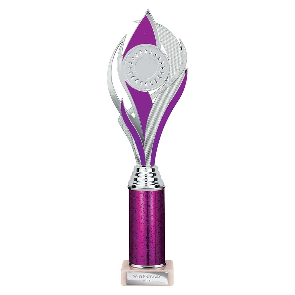 Volcano Purple & Silver Tube Trophy