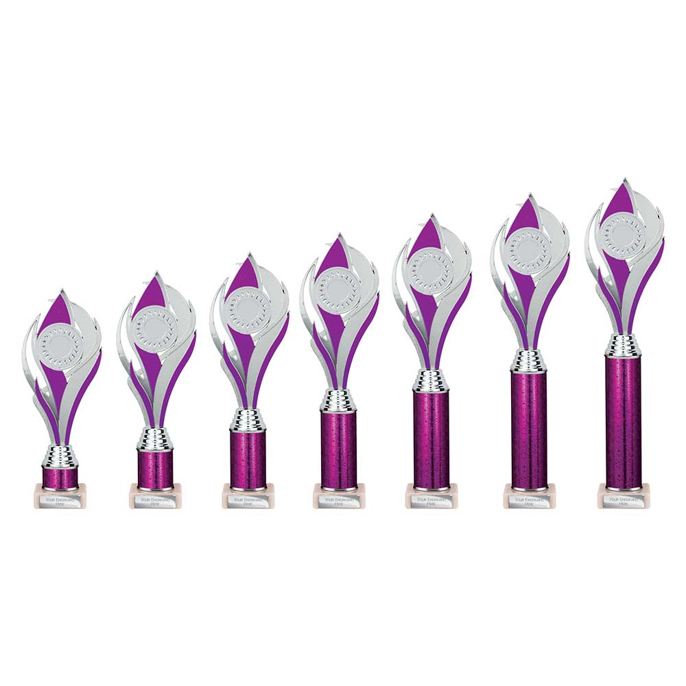 Volcano Purple & Silver Tube Trophy