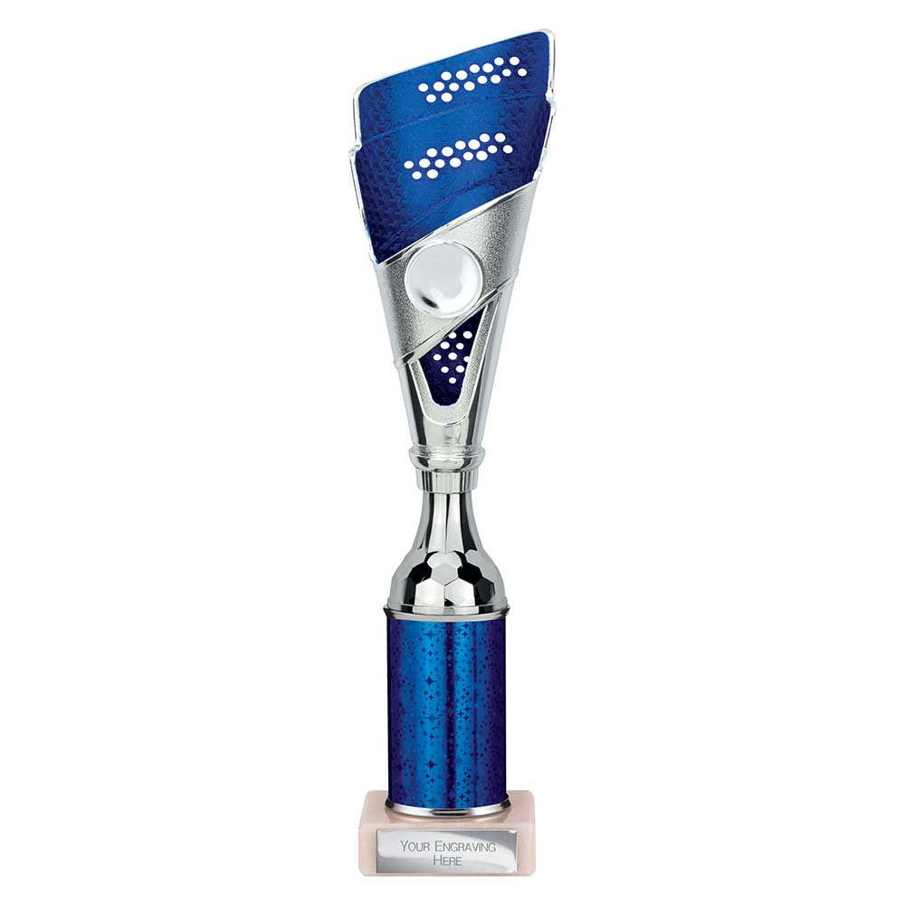 Predator Blue & Silver Tube Trophy – 310mm