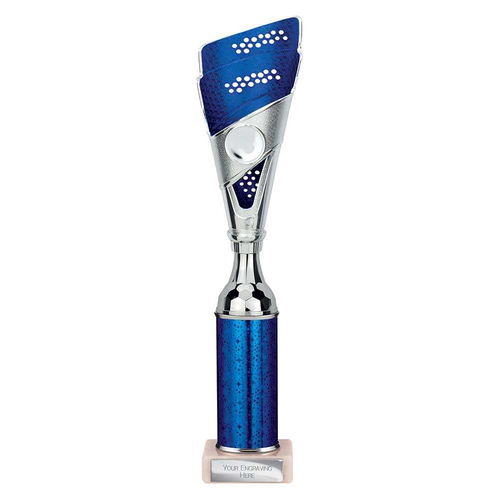 Predator Blue & Silver Tube Trophy – 335mm