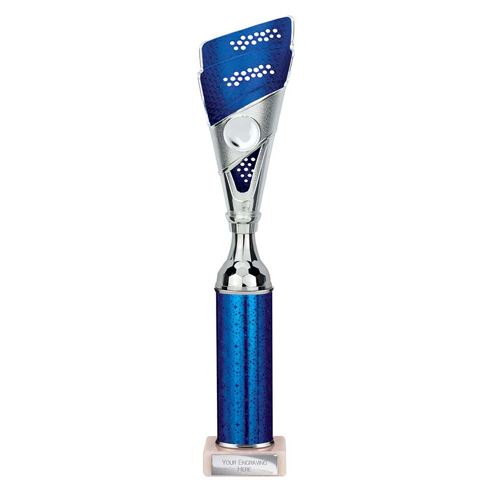 Predator Blue & Silver Tube Trophy – 360mm