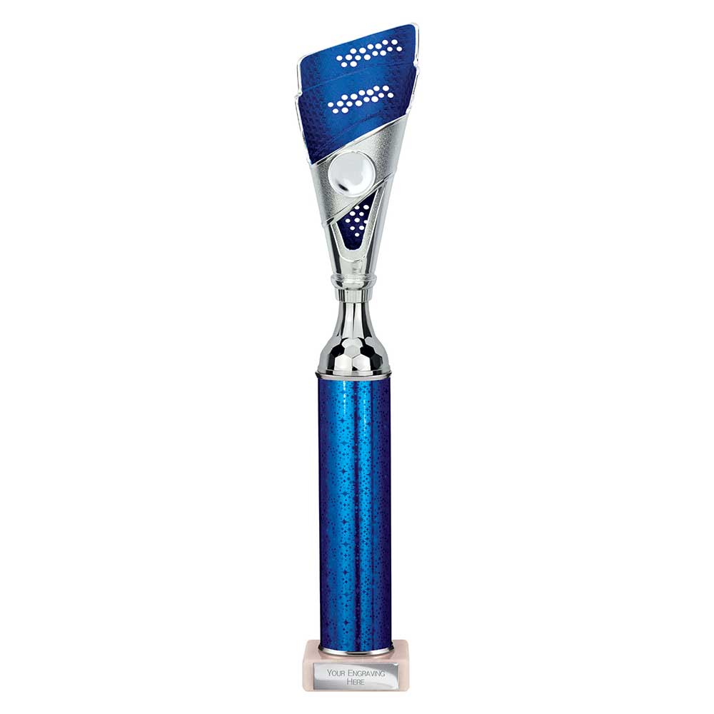 Predator Blue & Silver Tube Trophy – 410mm