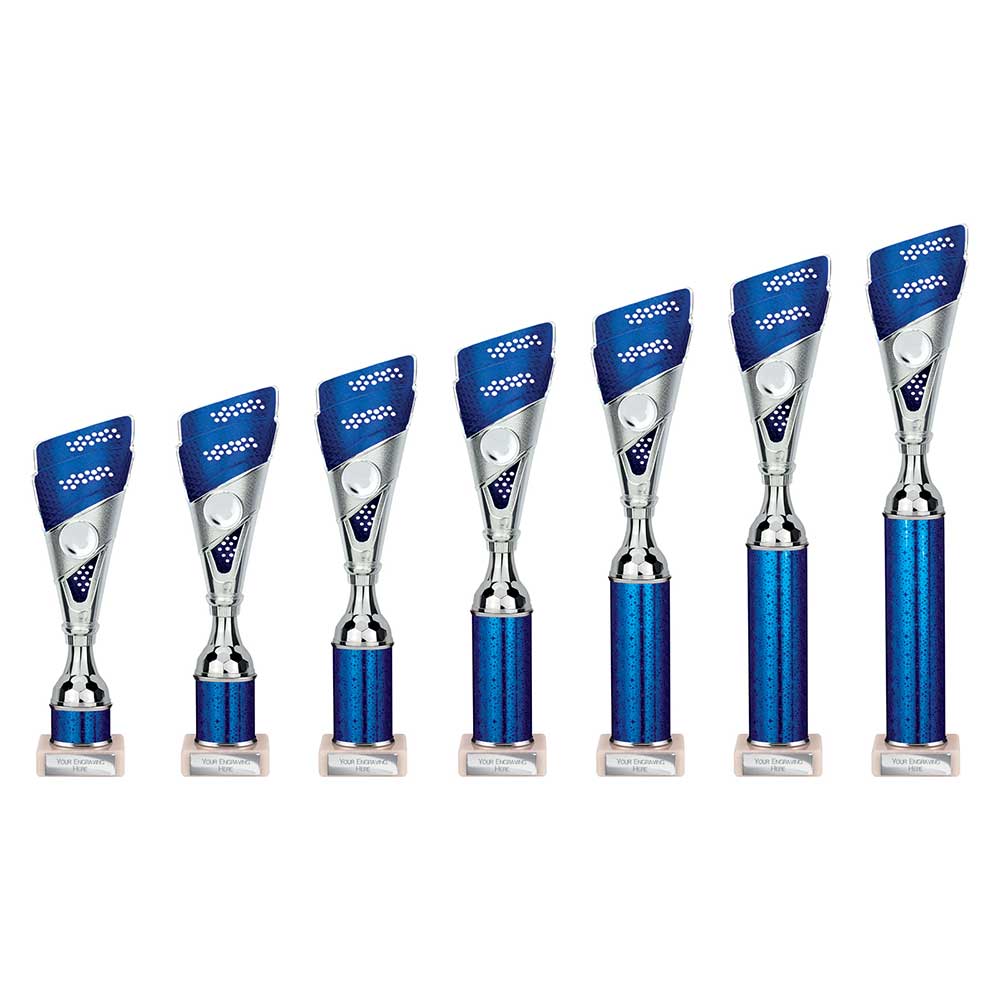 Predator Blue & Silver Tube Trophy