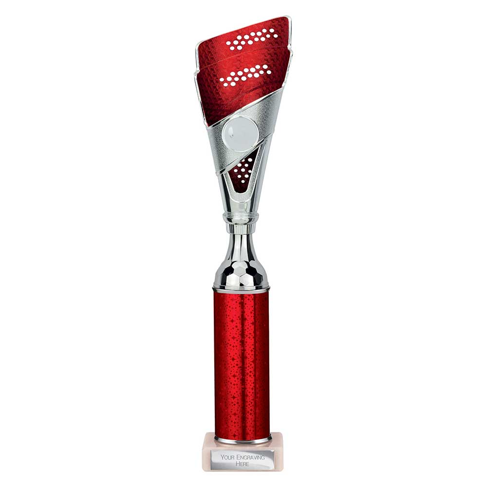 Predator Red & Silver Tube Trophy – 360mm
