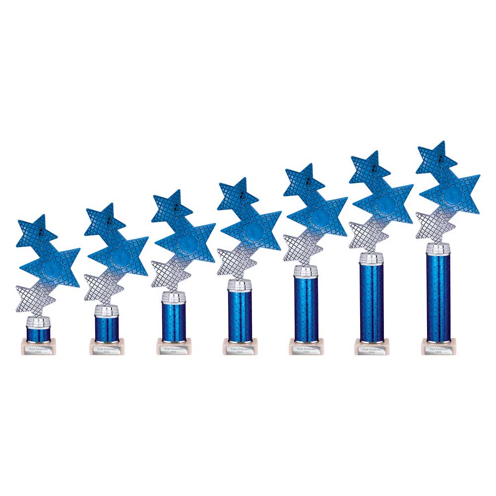 Trinity Star Blue & Silver Tube Trophy