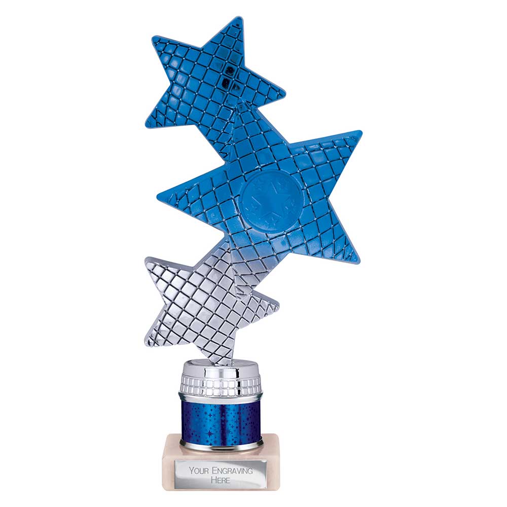 Trinity Star Blue & Silver Tube Trophy – 215mm