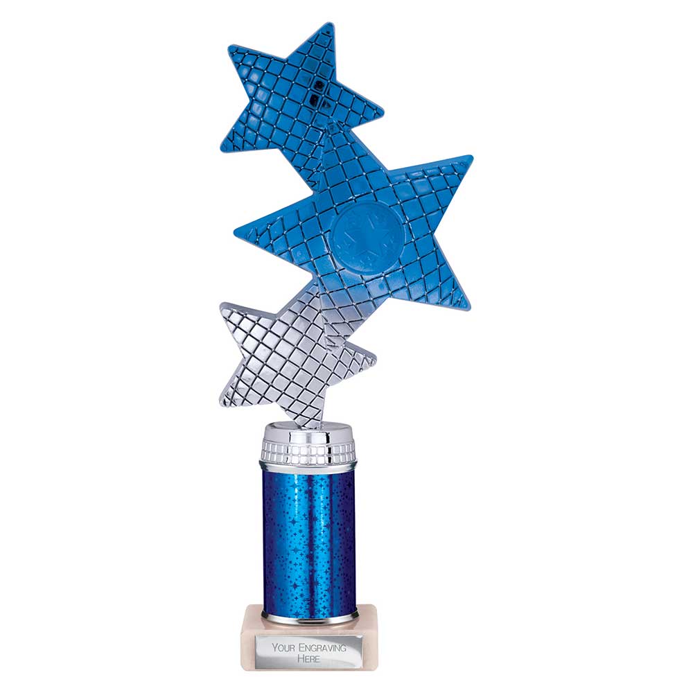 Trinity Star Blue & Silver Tube Trophy – 265mm