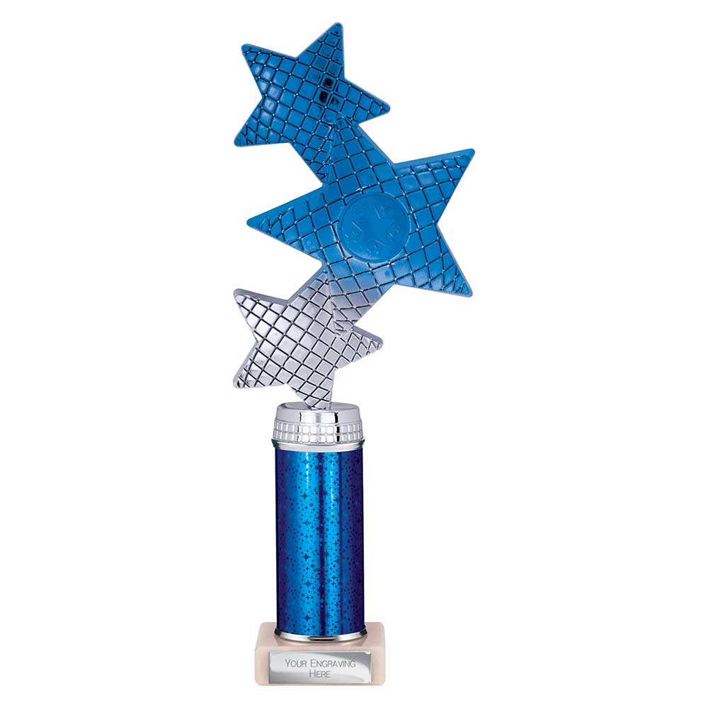 Trinity Star Blue & Silver Tube Trophy – 290mm