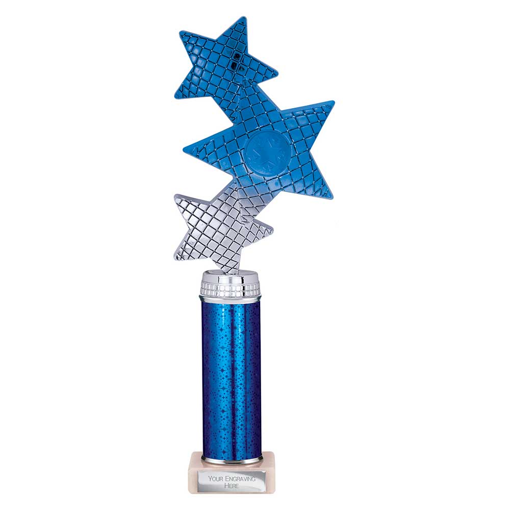 Trinity Star Blue & Silver Tube Trophy – 315mm