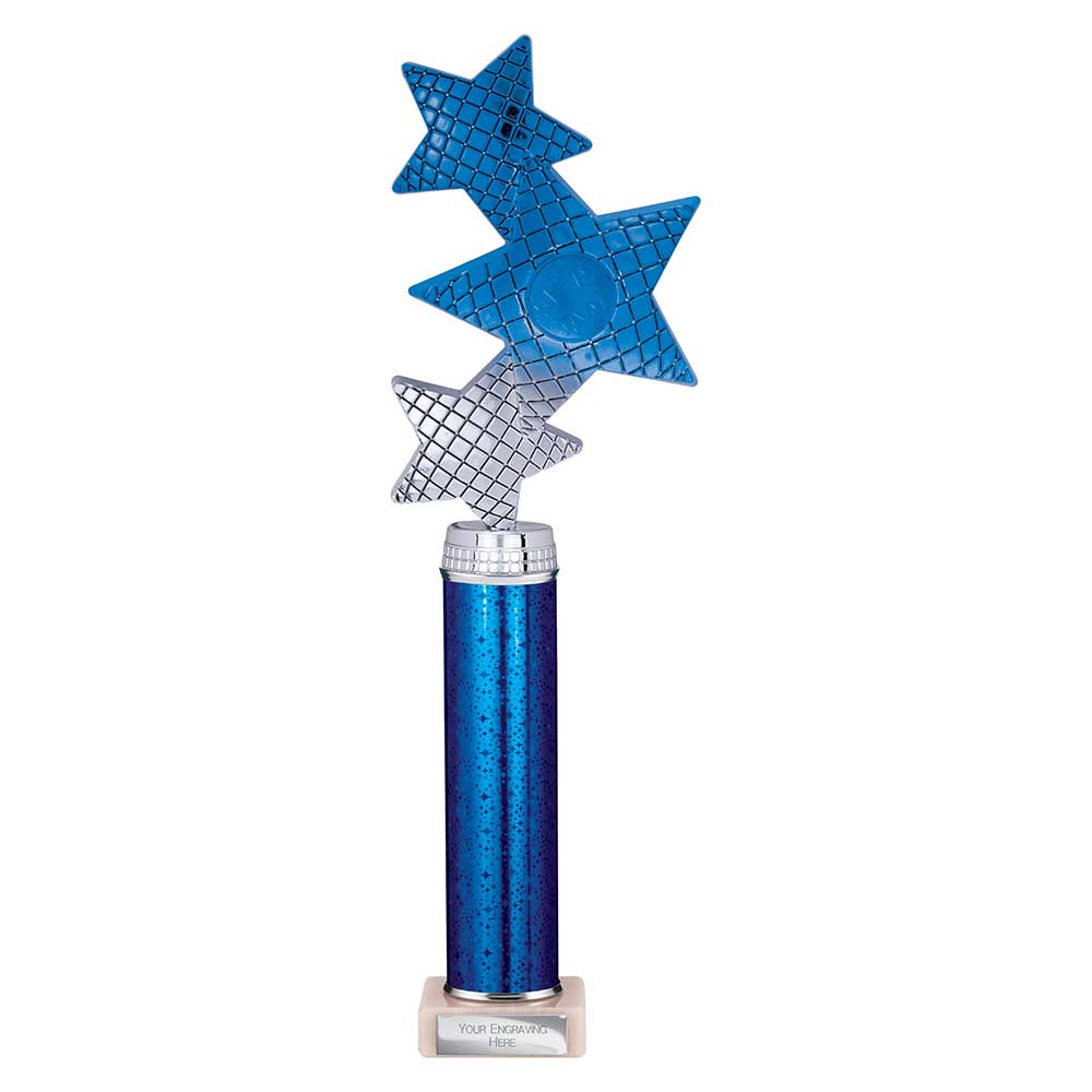 Trinity Star Blue & Silver Tube Trophy – 365mm