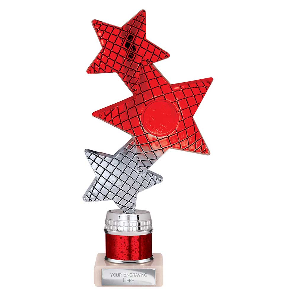 Trinity Star Red & Silver Tube Trophy – 215mm