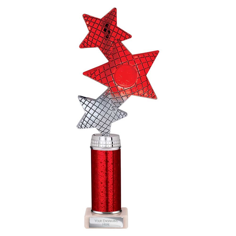 Trinity Star Red & Silver Tube Trophy – 290mm