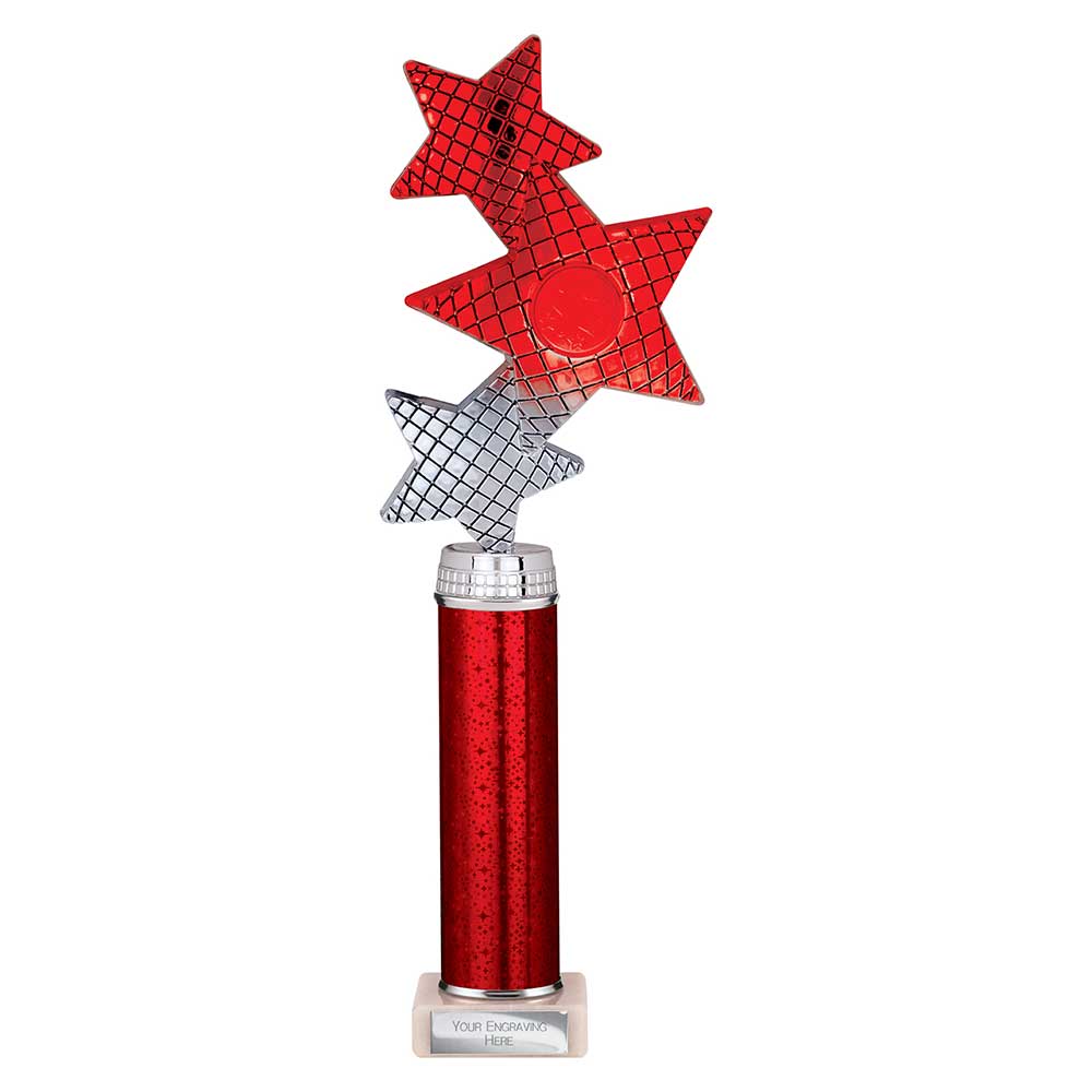 Trinity Star Red & Silver Tube Trophy – 340mm