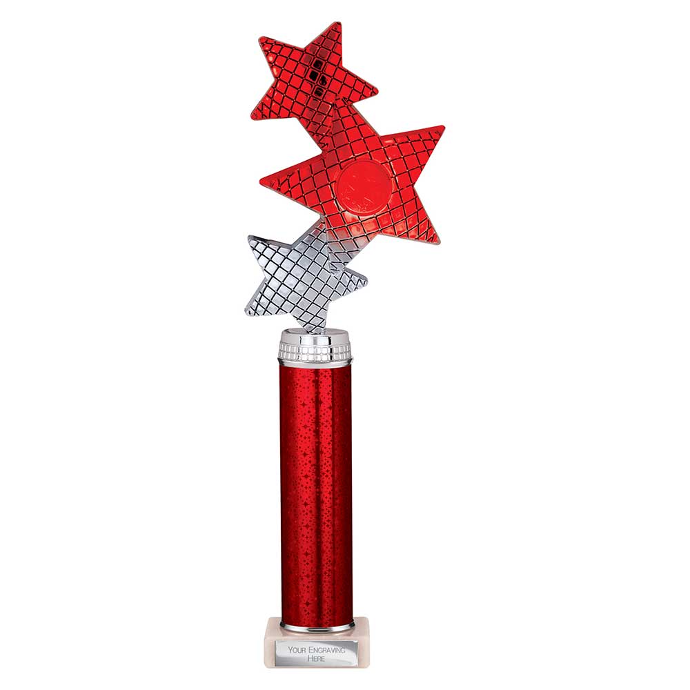 Trinity Star Red & Silver Tube Trophy – 365mm