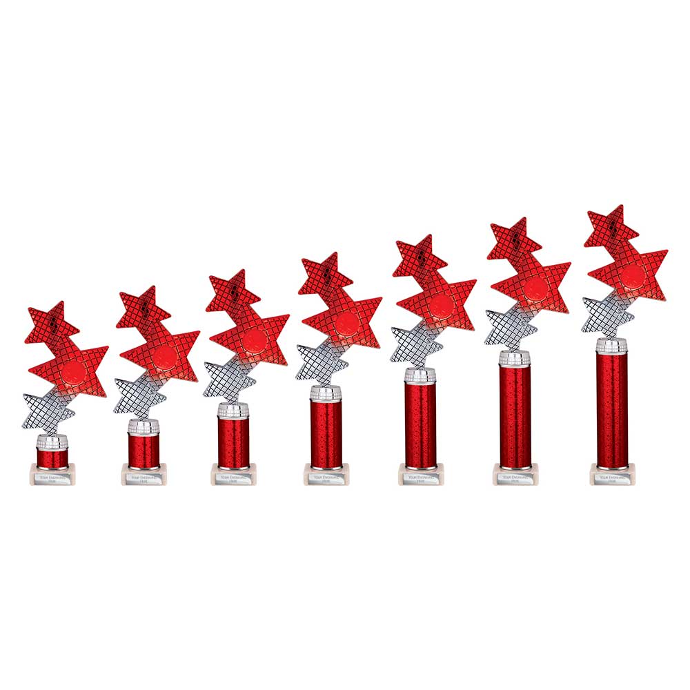 Trinity Star Red & Silver Tube Trophy