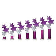 Trinity Star Purple & Silver Tube Trophy