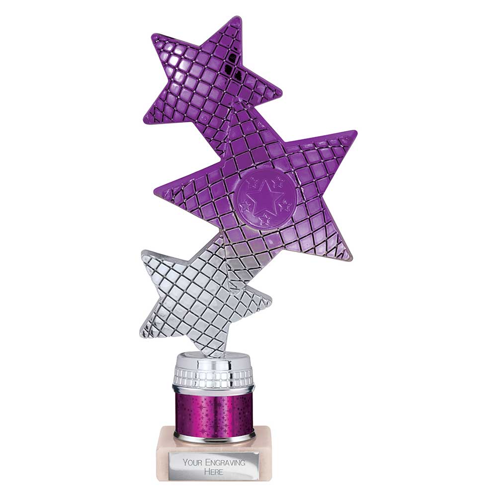 Trinity Star Purple & Silver Tube Trophy