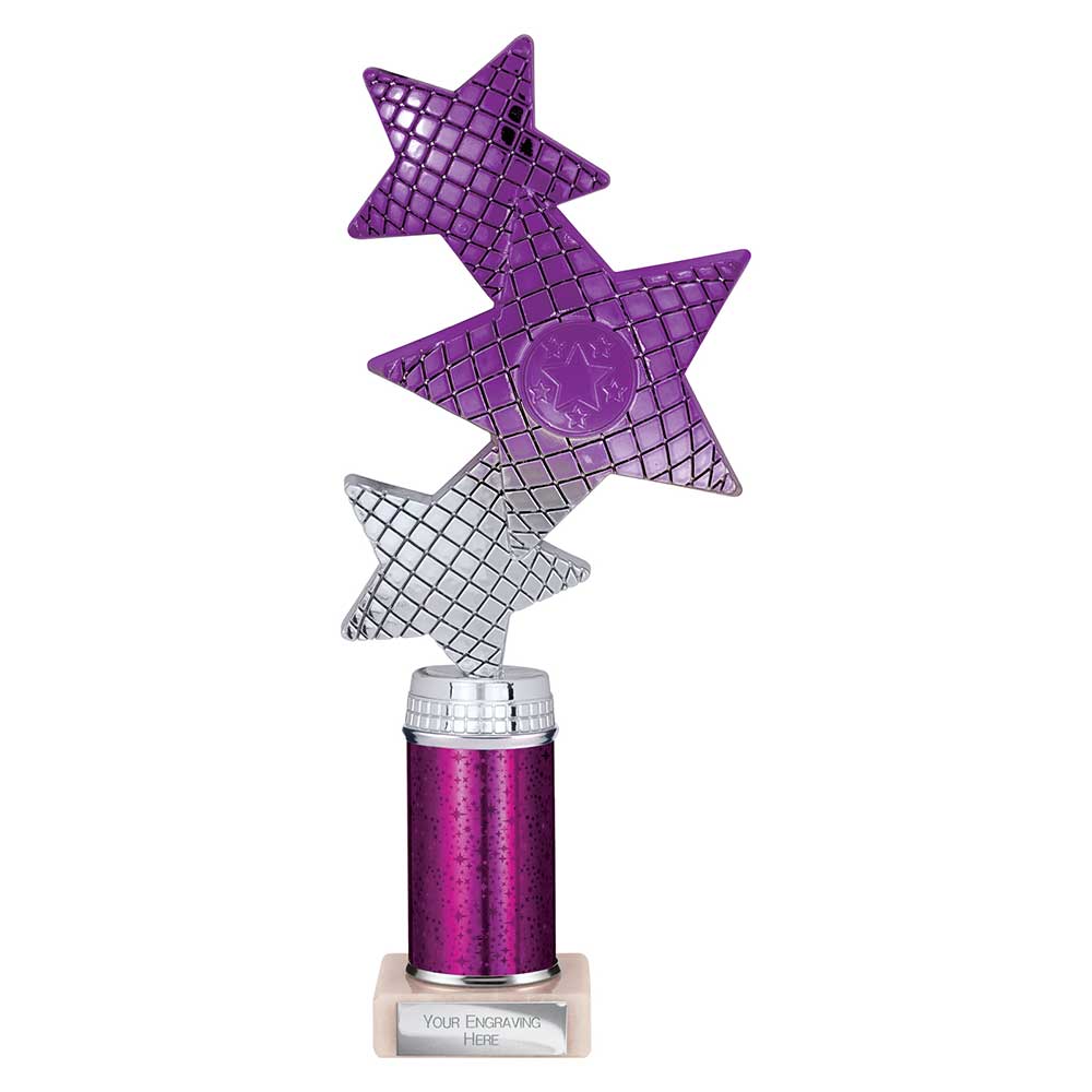 Trinity Star Purple & Silver Tube Trophy – 265mm
