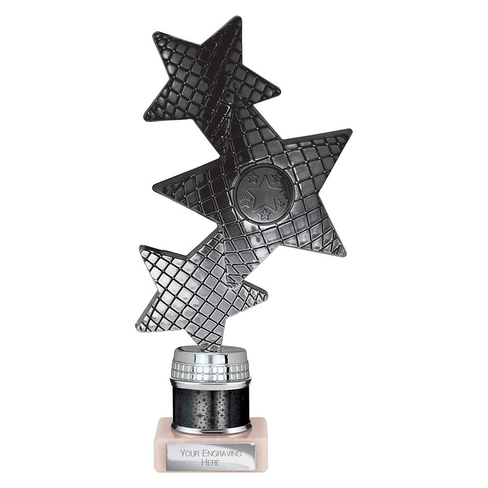 Trinity Star Black & Silver Tube Trophy – 215mm