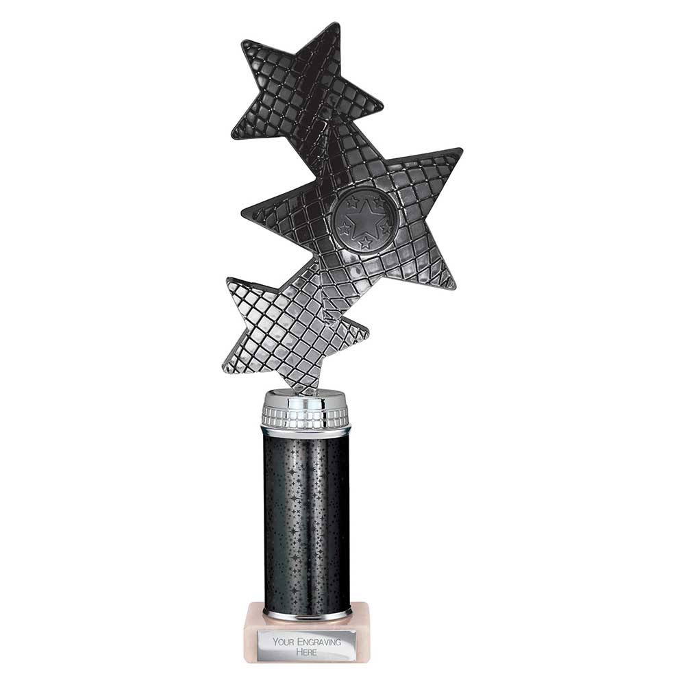 Trinity Star Black & Silver Tube Trophy – 290mm