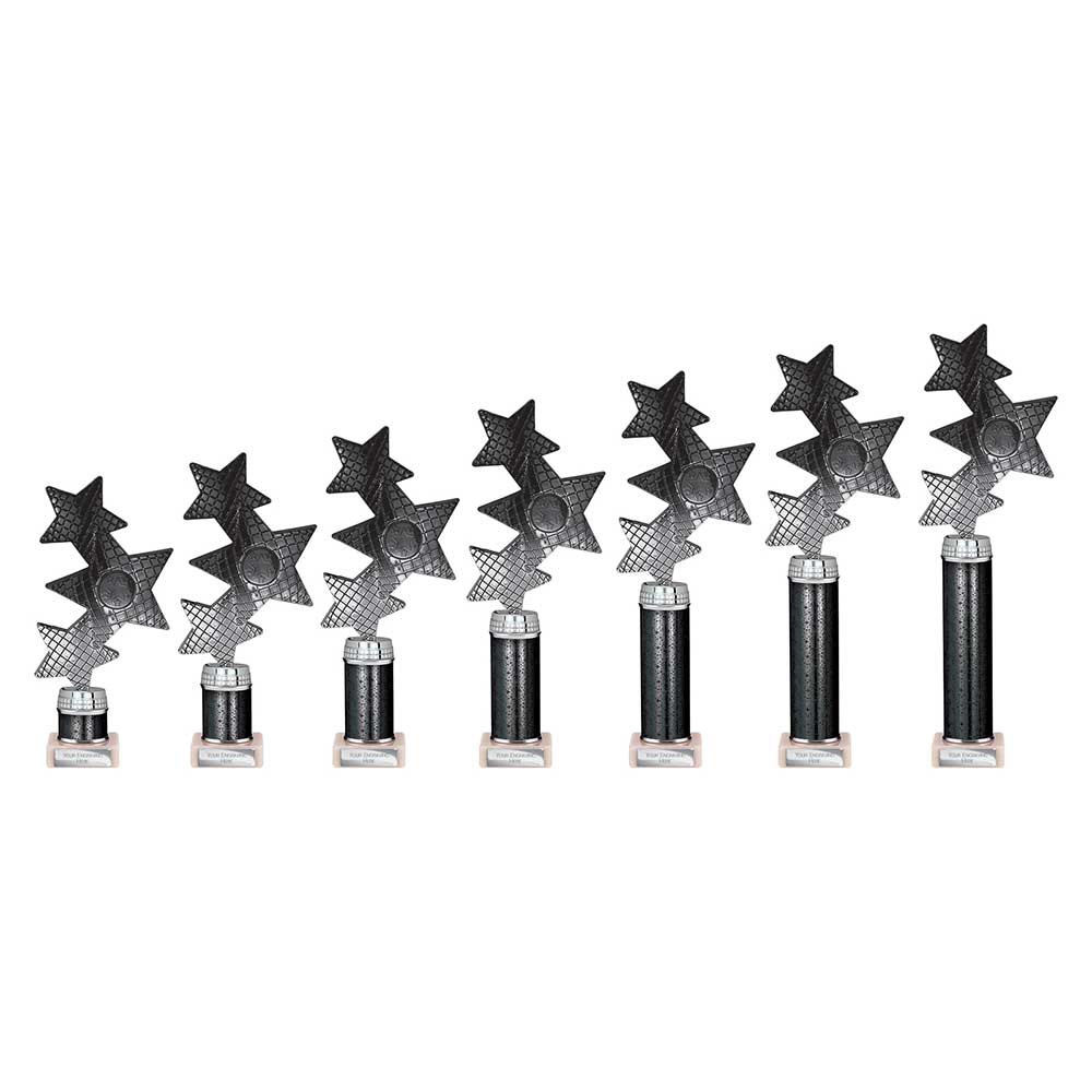 Trinity Star Black & Silver Tube Trophy