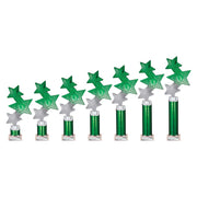 Trinity Star Green & Silver Tube Trophy