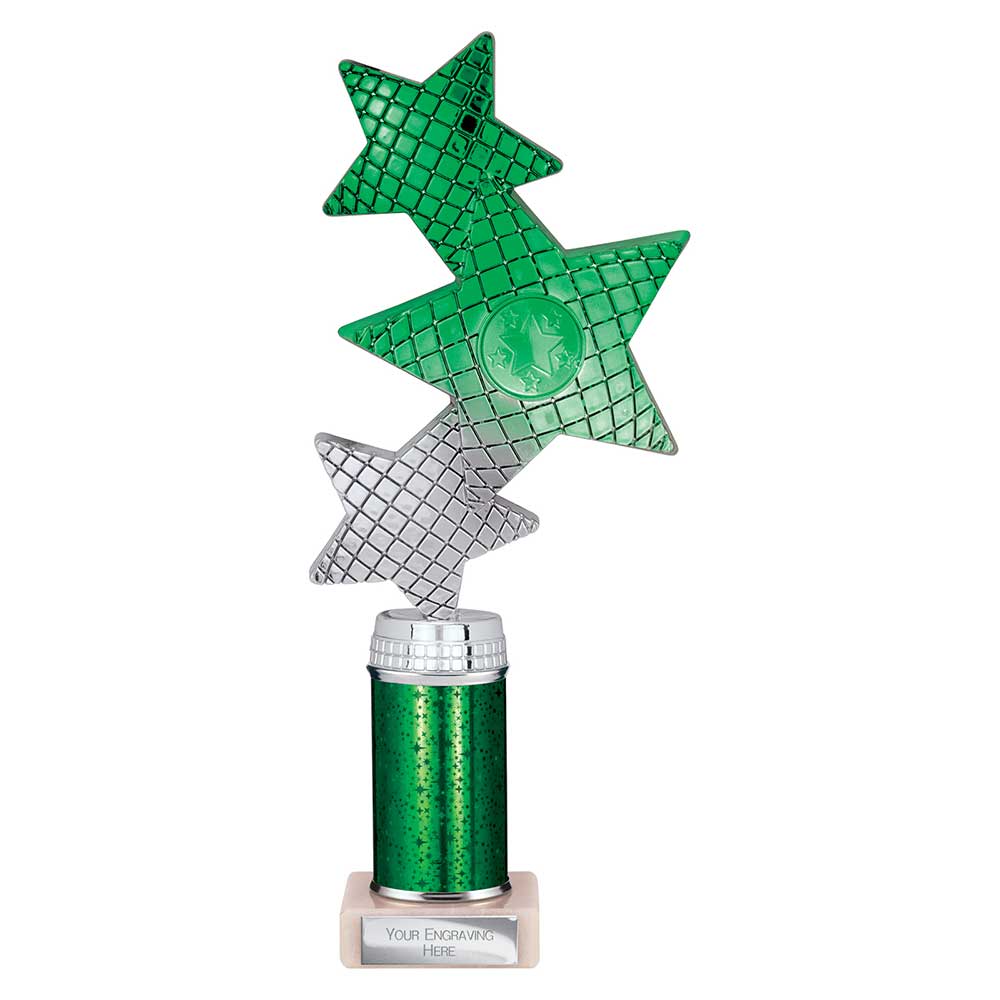 Trinity Star Green & Silver Tube Trophy – 265mm