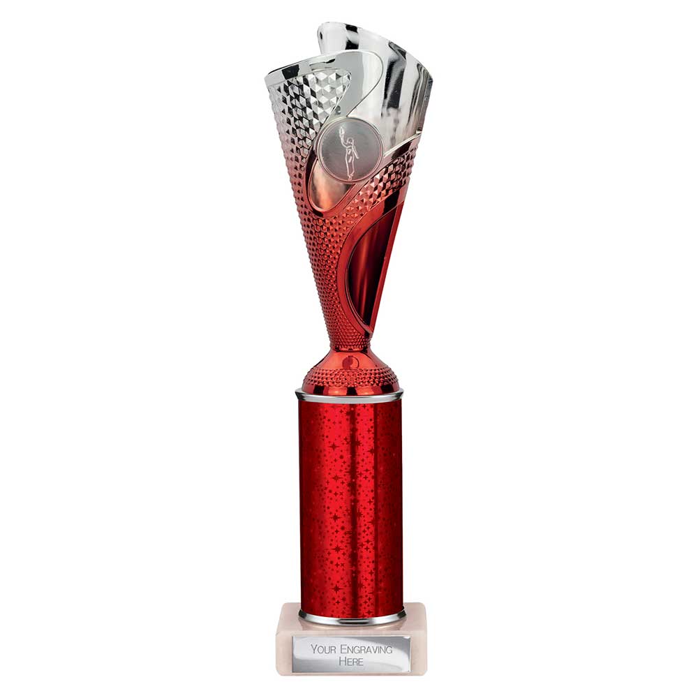 Rodeo Red & Silver Tube Trophy