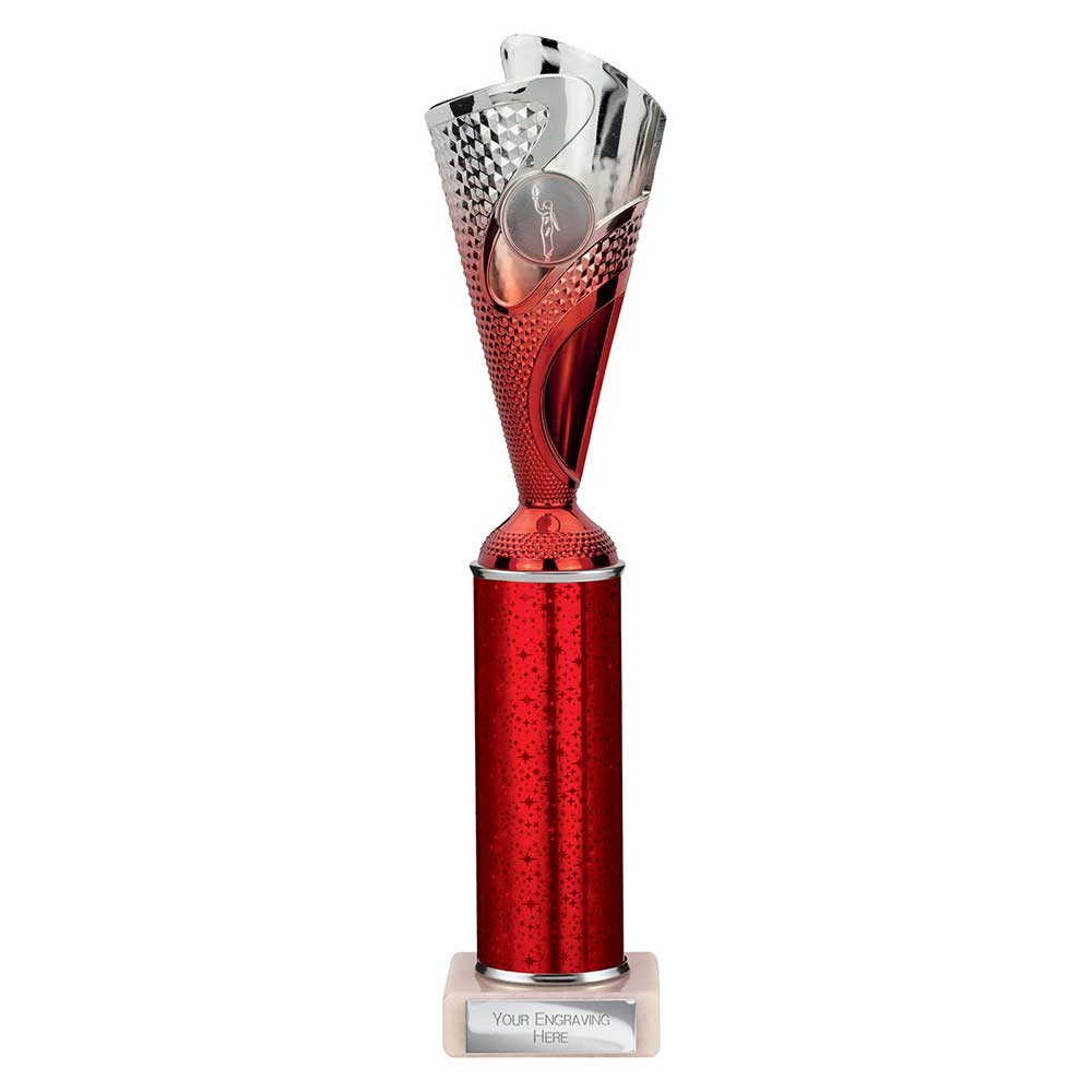 Rodeo Red & Silver Tube Trophy