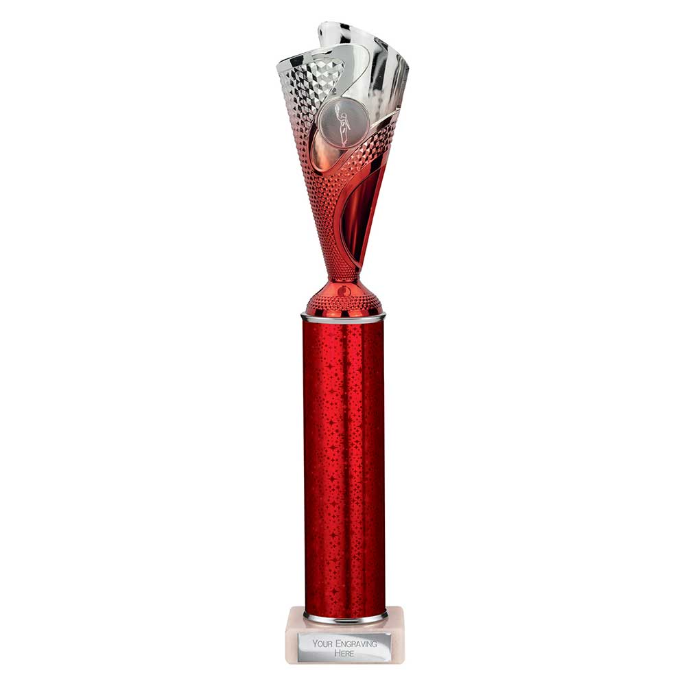 Rodeo Red & Silver Tube Trophy