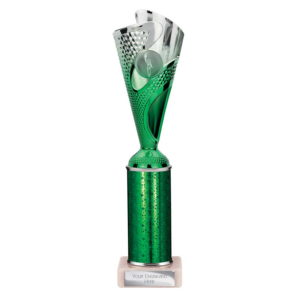 Rodeo Green & Silver Tube Trophy