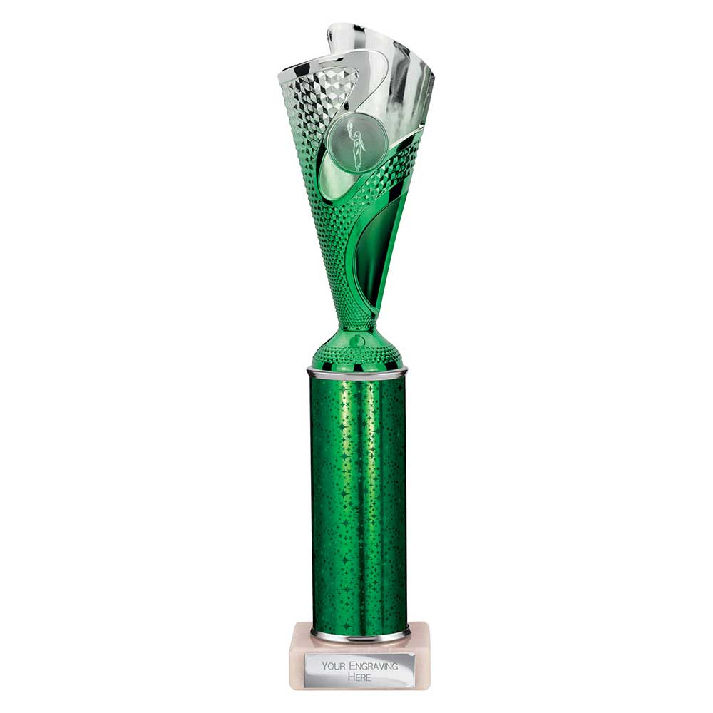 Rodeo Green & Silver Tube Trophy