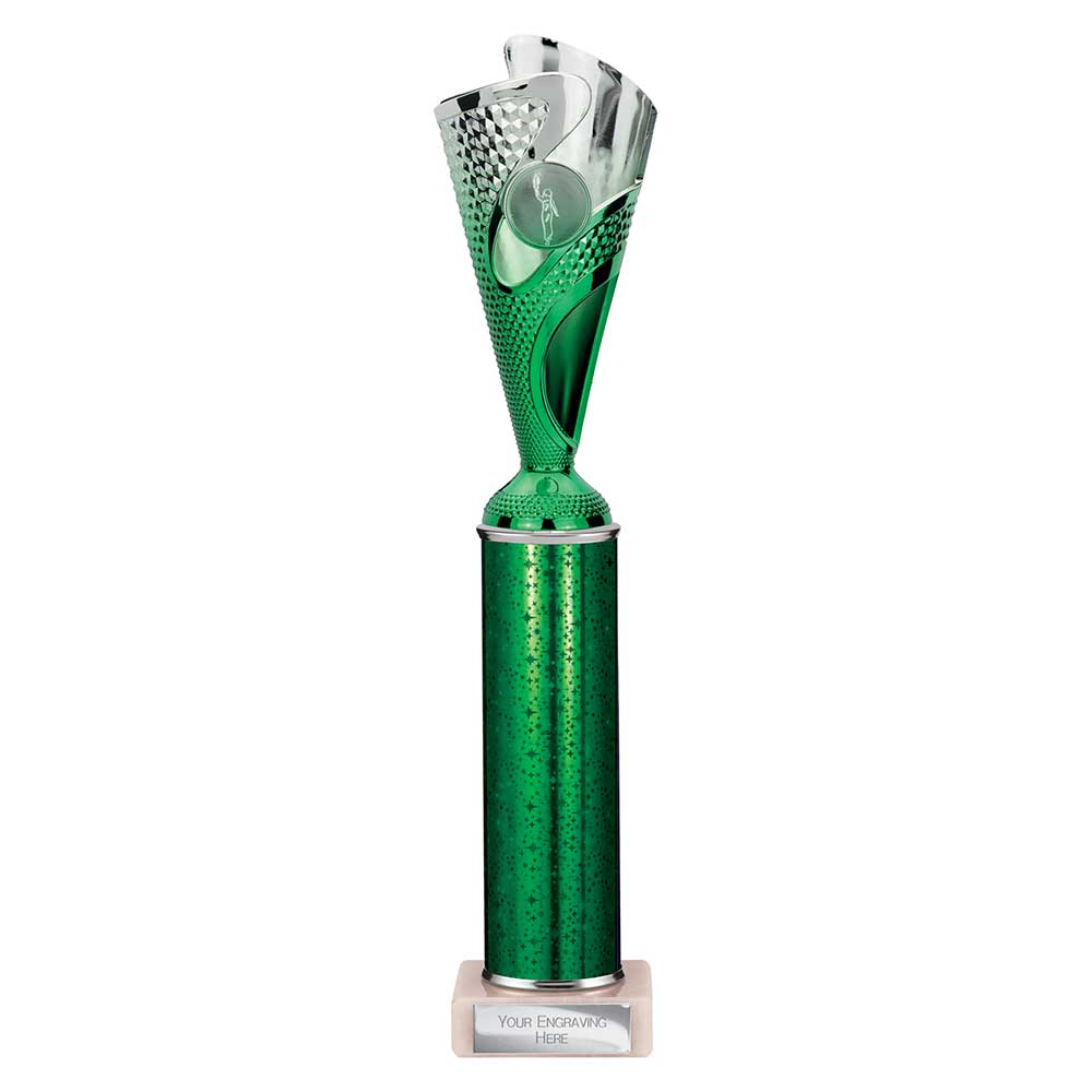 Rodeo Green & Silver Tube Trophy