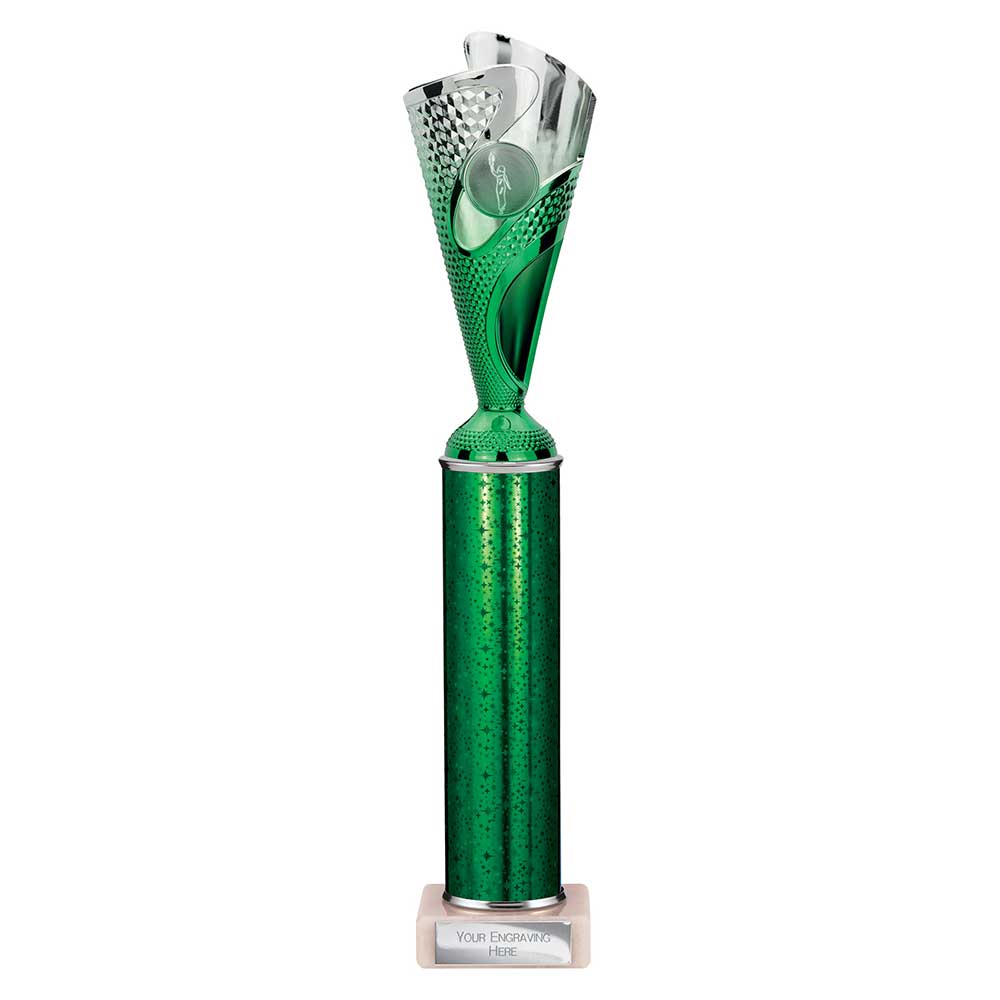 Rodeo Green & Silver Tube Trophy