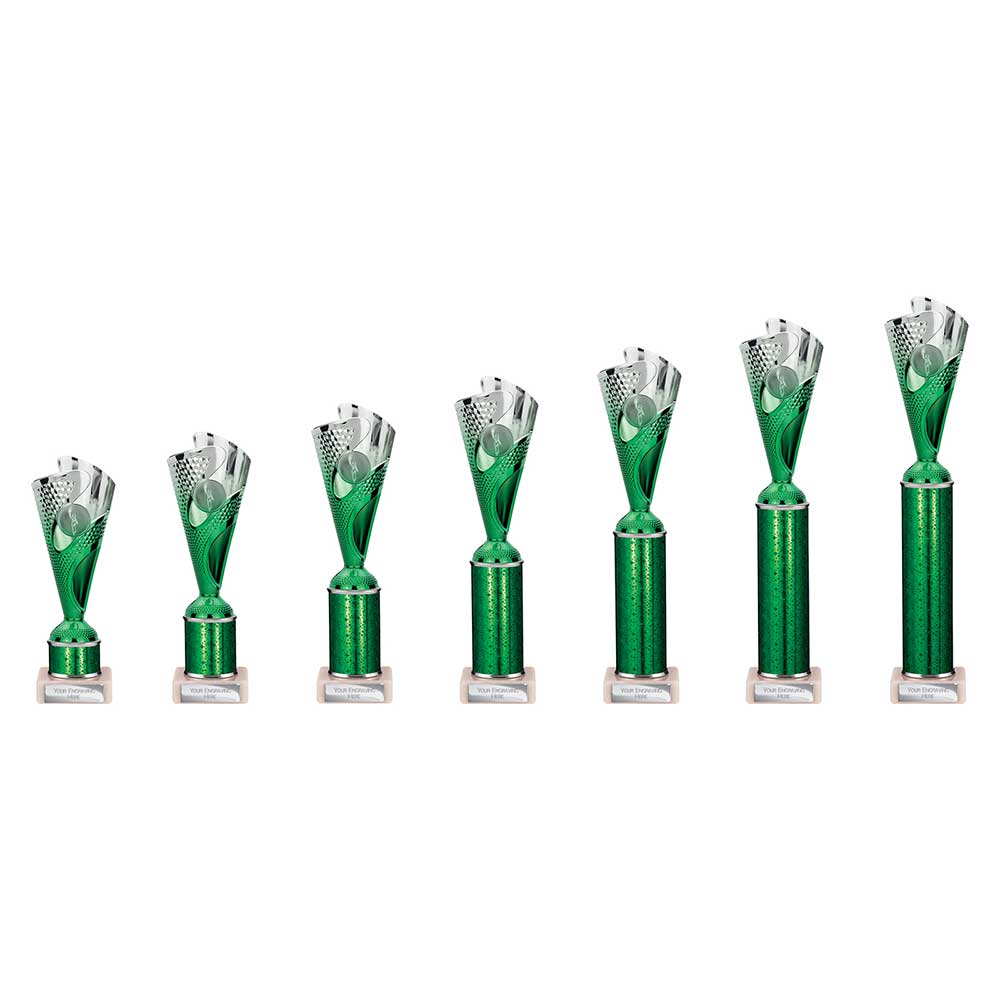 Rodeo Green & Silver Tube Trophy