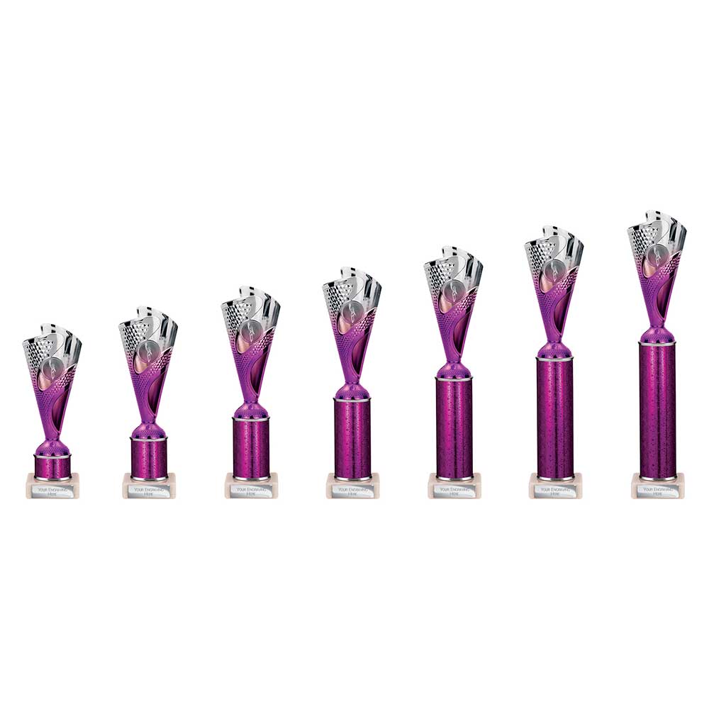 Rodeo Purple & Silver Tube Trophy