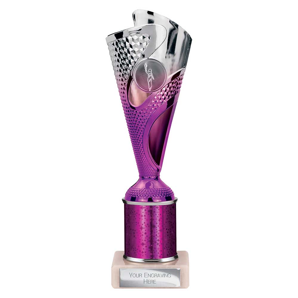 Rodeo Purple & Silver Tube Trophy