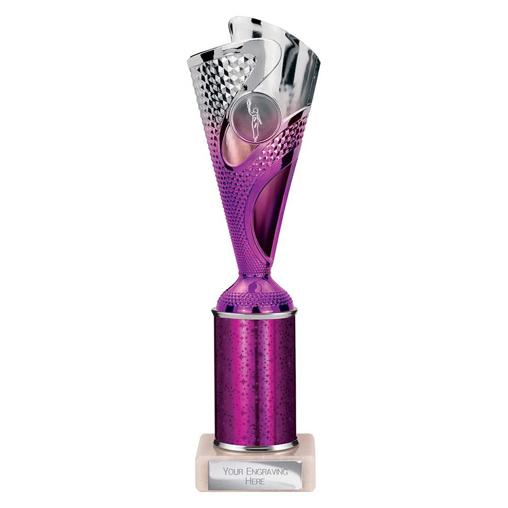 Rodeo Purple & Silver Tube Trophy